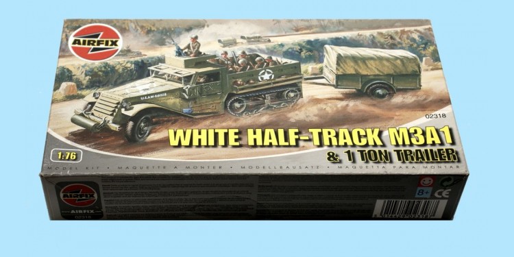 AIRFIX: 02318 WHITE HALF-TRACK M3A1 & 1 TON TRAILER - UNMADE - SEALED
