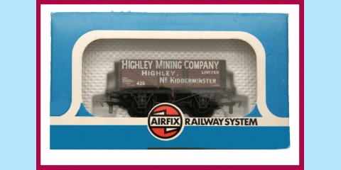 AIRFIX RAILWAYS: 54382-6 7-PLANK WAGON - HIGHLEY MINING COMPANY  - NEW