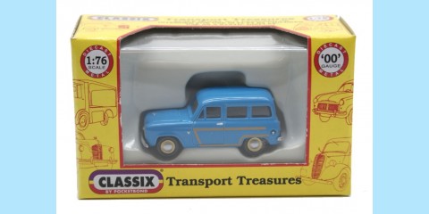 CLASSIX: EM76871 FORD 100E SQUIRE ESTATE - BLUE WITH WOOD - NEW