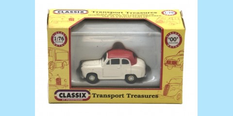 CLASSIX: EM76851 AUSTIN A30 2-DOOR SALOON - OFF WHITE/RED - NEW