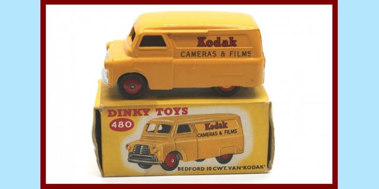 DINKY: 480 - BEDFORD 10 CWT. VAN 'KODAK' - ORIGINAL BOX - NEAR MINT