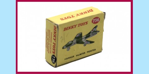 DINKY: 736 - HAWKER HUNTER FIGHTER - NEAR MINT - ORIGINAL BOX