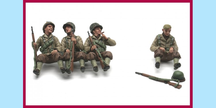 KING AND COUNTRY: DD040 - FOUR SITTING GI'S - D-DAY 44' - NEW