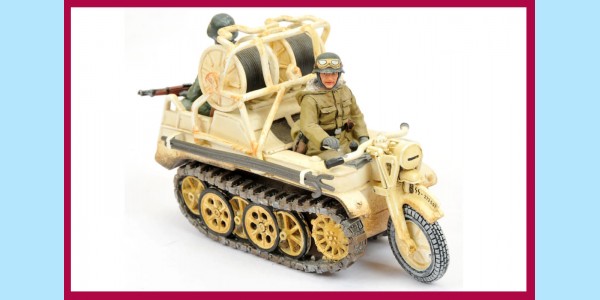 KING AND COUNTRY: WSS081 - WWII - KETTENKRAD - HALFTRACK MOTORCYCLE - NEW