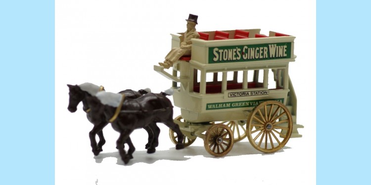 LLEDO: DG004 013 - HORSE DRAWN OMNIBUS - STONES GINGER WINE - MINT - BOXED