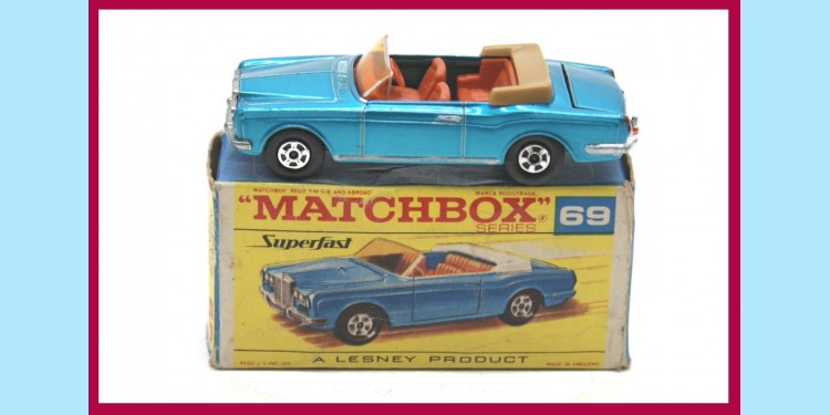 MATCHBOX SUPERFAST: 69A - ROLLS ROYCE SILVER SHADOW - METALLIC BLUE - BOX F2