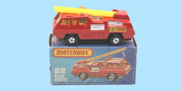 MATCHBOX SUPERFAST: 22C BLAZE BUSTER - RED/CHROME - BOX K - MINT