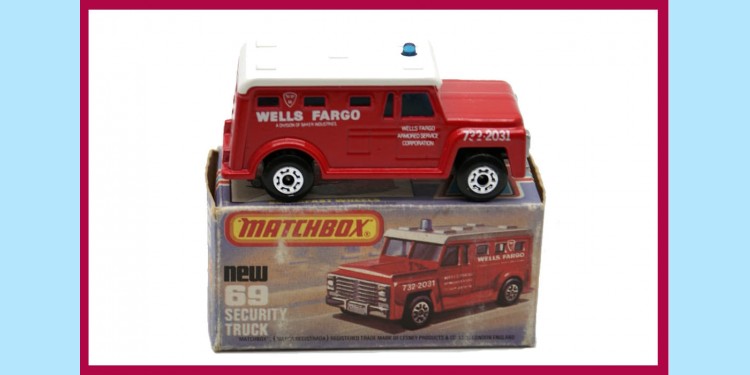 MATCHBOX SUPERFAST: 69C - SECURITY TRUCK - 'WELLS FARGO' - EXCELLENT - BOX K
