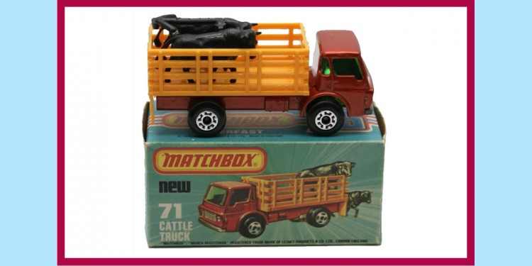 MATCHBOX SUPERFAST: 71C CATTLE TRUCK - BRONZE/GREEN WINDOWS - MINT