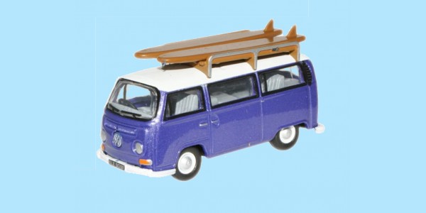 OXFORD: 76VW015 - VW BUS METALLIC PAPER/WHITE - WITH SURF BOARDS - NEW