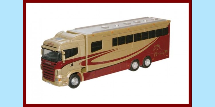 OXFORD: 76SHL01HB - SCANIA HIGHLINE HORSEBOX - NEW OXFORD: 76SHL01HB - SCANIA HIGHLINE HORSEBOX - NEW