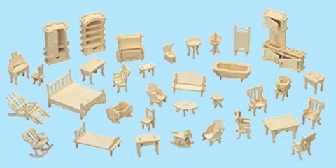 QUAY: P077 - WOODCRAFT KIT - FURNITURE SET - NEW - SEALED